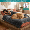 PetAmi Waterproof Dog Blanket for Couch, Extra Large 80x60, Pee Proof Sherpa Fleece Reversible Pet Throw, Furniture Protector for Bed Sofa Crate Kennel, Soft Washable Cover for Dog Cat, Grey Sherpa