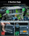 Pawfly Aquarium Fish Breeding Box, Fish Tank Hatchery Incubator with 6 Suction Cups Acrylic Hatching Box for Baby Fish S