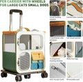 Cat Carrier with Wheels, Folding Rolling Pets Carrier on Wheel Soft Pet Handbag Cats Backpack, Dog Carriers up to 23 LBs