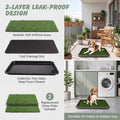 ondware Dog Grass Pad with Tray, 30 x 20 in, 2 Replacement Pads Included