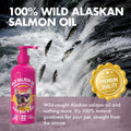 Wild Alaskan Salmon Oil for Dogs & Cats - Pure Fish Omega 3 6 9 Liquid EPA DHA Fatty Acids - Skin & Coat Supplement - Supports Joint Function, Brain, Eye, Immune & Heart Health - Made in USA 32 oz