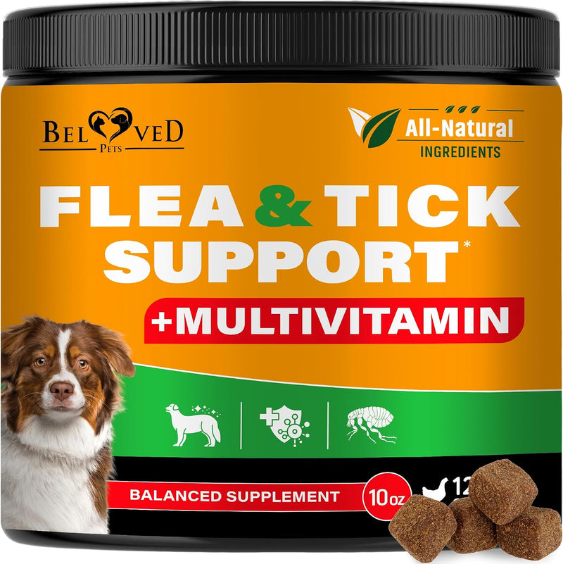 Beloved Pets Flea & Tick Support Soft Chews for Dogs + Multivitamin (10 oz)