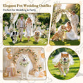 Bwogue 3-Piece Dog Wedding Flower Collar, Pearl Leash & Veil Outfit Set