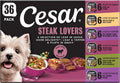 Cesar Wet Dog Food, Steak Lovers Variety Pack, 3.5 oz, 36 Count