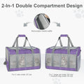 Soft-Sided Cat Carrier for 2 Cats, Gray, Breathable Mesh Design, Airline Approved Travel Bag for Small to Large Cats, Ex