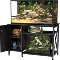 Herture 120 Gallon Reptile Tank Stand, 4x2x2 Reptile Enclosure Stand, with Storage Cabinet and Power Outlet, for Bearded