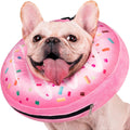 Didopet Inflatable Dog Pillow Cone Collar After Surgery, Donut Soft Neck Cone for Pug Dachshund Medium Dogs, etc, Recovery E Collar to Stop Licking Pink