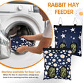 Upgraded Rabbits Hay Feeder Bag for Bunny, Guinea Pigs, Chinchillas - Hanging Washable 2-Hole Hay Dispenser with 600D Ox