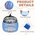 Bird Cage Seed Catcher, Bird Cage Net Cover Seeds Guard, Universal Birdcage Accessories, Blue, Circumference 45.7"-59.1"
