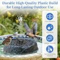 WANGIRO Solar Powered Bird Bath Fountain 7.8 Inch Dark Green