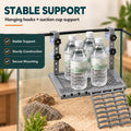 Upgraded Hanging Turtle Basking Platform with Ramp & Built-in Feeding Tray