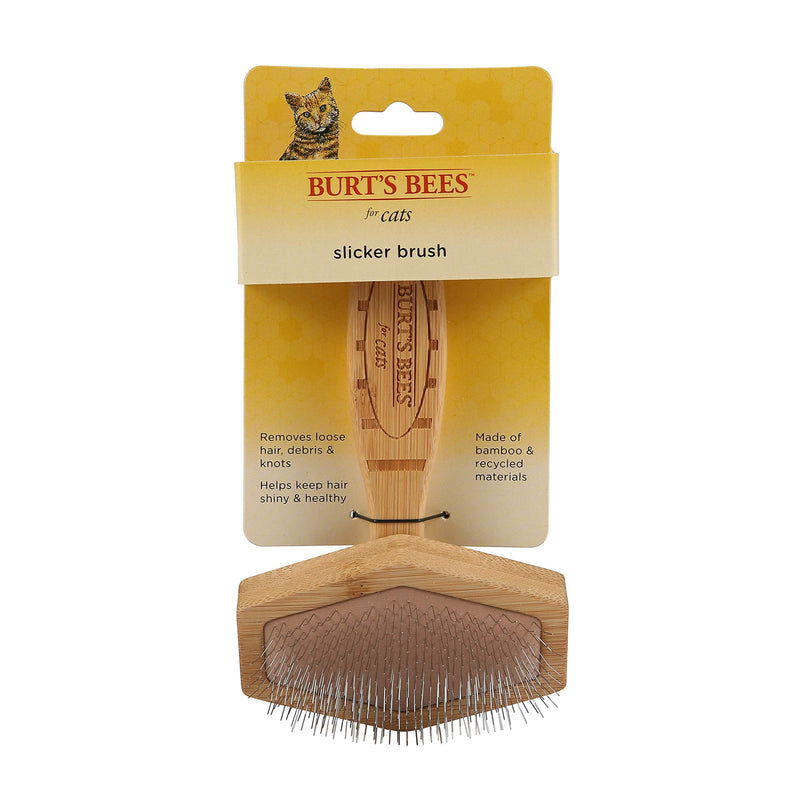 Burt's Bees for Pets Slicker Brush | Removes Loose Cat Fur, Prevents Matting | Ideal for Daily Grooming, Smooth Coat