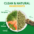 Just Try Cat Treats for Indoor Cats Hairball Control Natural Salmon Healthy Cat Grass Treats Kitten Snacks Training Biscuits Catnip for Cats Dental Care 13.4 OZ