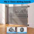 Retractable Baby Gates, Mesh Dog Gate for Doorways, 33.6" Tall, Expands to 55" Wide,Pet Safety Essential Fit for Baseboards, Wide Toddlers Gates for Hallways, Indoor & Outdoor,Gray