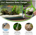 UPETTOOLS Aquarium Gravel Cleaner, 3-in-1 Tank Vacuum Siphon Water Changer