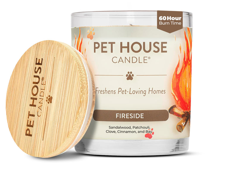 One Fur All Pet House Candles, Long Lasting, Clean Burning, Soy Wax Scented Candles for Pet Odor, Fireside