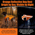 Reflective Dog Hunting Vest, High-Visibility Blaze Orange Dog Jacket, XL