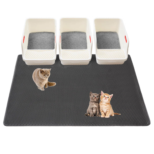 Cat Litter Mats-Extra Large 47''x36'' Litter Trapping Mat for Cat-XXL Litter box Matt for Floor-2 Layer Catcher Rug for Pet kitty Litterbox-Waterproof Urine Proof,Non-Slip