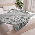 gogobunny Waterproof Blanket for Bed Couch Sofa, Liquid Pee and Fur Proof Pet Blanket for Dog Puppy Cat, Reversible Sherpa Fleece Throw Blanket Furniture Cover Protector (Grey, 50x60 inches)