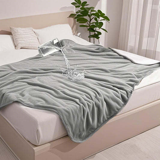 gogobunny Waterproof Blanket for Bed Couch Sofa, Liquid Pee and Fur Proof Pet Blanket for Dog Puppy Cat, Reversible Sherpa Fleece Throw Blanket Furniture Cover Protector (Grey, 50x60 inches)