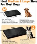 Heavy‑Duty Wear‑Resistant Dog Bed for Aggressive Chewers, Oxford Fabric Waterproof Crate Bed for Large Dogs, Washable Re