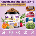 Taurine for Cats Vitamins Treats, 15 in 1 Multivitamin 500 Crunchy & Creamy