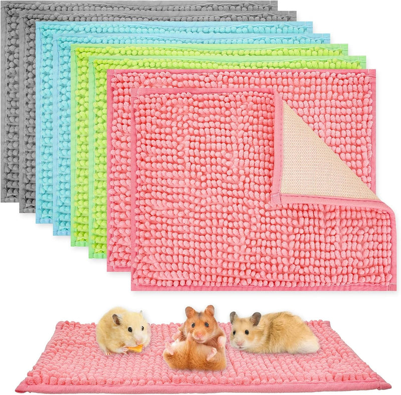 8 Pcs Guinea Pig Liner Washable Rabbit Cage Liner 16x12 Inch Guinea Pig Fleece Mats Reusable Bedding Pee Pads for Small 