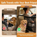 Dog Car Barrier, 9-Grid Reinforced Sturdy Pet Car Divider, Breathable Double-Layer Mesh with Zipper Storage, Easy to Ins