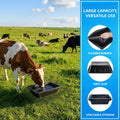 Cididu 2 Pack Rubber Feeder Pan, 10 Quart Large Horse Trough Feeder Bucket, Heavy Duty 2.5 Gallon Chicken Dust Bath Tub 