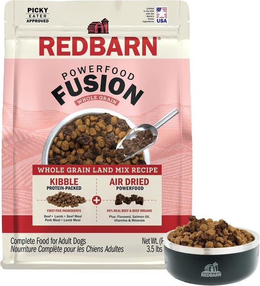 Redbarn Air Dried Powerfood Fusion Kibble Grain Free Land Mix Recipe 3.5 lb