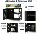 Herture 20-29 Gallon Fish Tank Stand, Aquarium Stand with Cabinet Accessories Storage, Heavy Duty Metal Frame, 31.49" L*