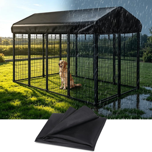 8x4ft 600D Outdoor Dog Kennel Cover Replacement with Drawstring