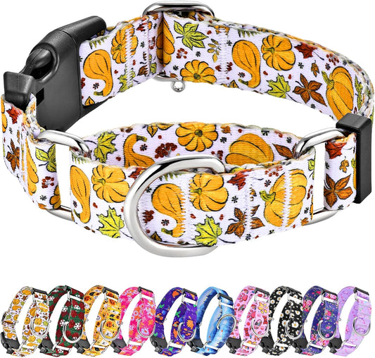 Hikiko Martingale Collar for Dogs with Halloween Pattern,Adjustable,L