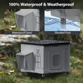 Indestructible Heated Cat House for Outside - Extremely Waterproof & Weatherproof Heated Outdoor Cat House with Escape D