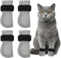 4 Pcs Cat Booties Anti Scratch Mittens Gloves Mesh Cat Claw Covers Kitten Protectors Foot Booties Breathable Adjustable 