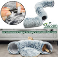 AUOON Plush Cat Tunnel Bed for Indoor Cats, 36" L x 36" W x 11.5" H