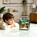 Glass Betta Aquarium Starter Kits 1.5 Gallon Small Fish Tank, Betta Fish Tank with LED Light, Power Filter, Black. 4mm G