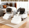 SummitGO Adjustable 3 Steps Litter Box Ramp with Litter Mat, Cat Litter Box Step with Litter Trapper, Detachable & Non-Slip Cat Stair for Automatic Boxes Small Elderly Cats
