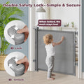 Cideny Retractable Baby Gate for Stairs & Doorways, Mesh Dog Gate Indoor Outdoor, Extends to 55" Wide 34" Tall Child Gate for Hallways, Deck, Porch, Pet Toddler Safety Essentials, Easy Install, Grey