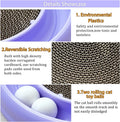 LYCTDD Interactive Cat Ball Track Toy for Indoor Cats, Cat Scratching Board & Exercise Set for Bored Indoor Adult and Kitten Mental & Physical Stimulation, with Spare Ball to Prevent Loss (Purple)