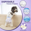 Pet Soft Female Dog Diapers - Disposable Doggie Diapers with Wetness Indicator, Puppy & Cat Diaper Super Absorbent, Fit 