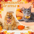 Huhumy 50 Pcs Fall Dog Bow Tie Bulk Thanksgiving Pet Collar for Dog Cat