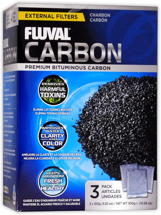Fluval Carbon,100-gram Nylon Bags , Pack of 3