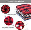 Gofshy Boy Dog Bandana Large- Blue Black Dog Scarf Buffalo Plaid Printing Adjustable Bib Handkerchief Accessories for Medium Large Dogs (L)