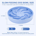 Fancy Lemon Ceramic Slow Feeder Dog Bowl, 3 Cup Dog Food or 25oz Water, Slow Eating Bowl for Middle Breed, Maze Puzzle Feeder for Fast Eaters, Anti-Choking Stop Bloat, Non-Slip BPA Free (Blue)