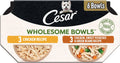 Cesar Wholesome Bowls Adult Wet Dog Food, Chicken Recipe and Chicken, Sweet Potatoes & Green Beans Recipe Variety Pack, Wet Food for Dogs, 3 Oz. Bowls, 6 Count