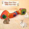 YUEPET Rabbit Tunnel & Cube Tent, Bunny Hideout, Guinea Pig Tunnel, Rainbow