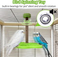 Jevnd Washable Bird Spinning Toy, 360° Rotation Parrot Perch with Anti-Slip Texture, Sturdy Hanging Parakeet Toys with 1.8'' Larger Washer Fit Most Birds Cage, Bird Cage Toy for Cockatiel Budgie