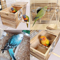 kathson Parakeet Nesting Box,Wooden Cockatiel Breeding Mating Boxes,Parrots Nest House Hut for Cage,Bird Nesting Box for