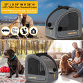 PAWZIDEA Portable Dog Crate for Car Travel, Collapsible Pet Travel Crates for Medium & Large Dogs, Enclosed Soft-Sided Car Kennel Carrier for Backseat, Secures w/Seatbelt & Headrest Strap, Chew-Proof